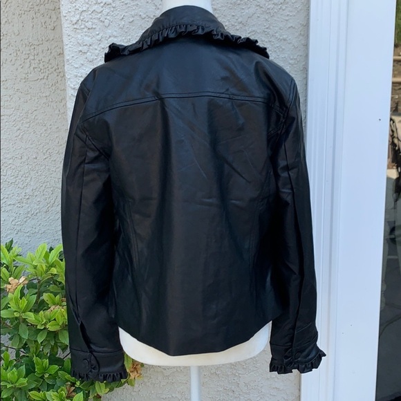 Catherine Malandrino Faux Leather Moto Jacket Sz M - Picture 5 of 7